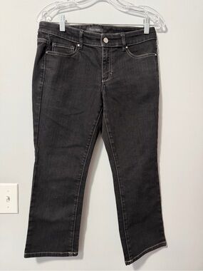 White House Black Market Blanc Crop Leg Jeans Womens Size 6 Black Denim Mid Rise